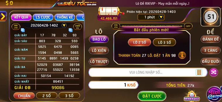 Lô Đề Siêu Tốc Tại RikVip Sân Chơi Quay Số Nhanh Cho Anh Em Lô Thủ