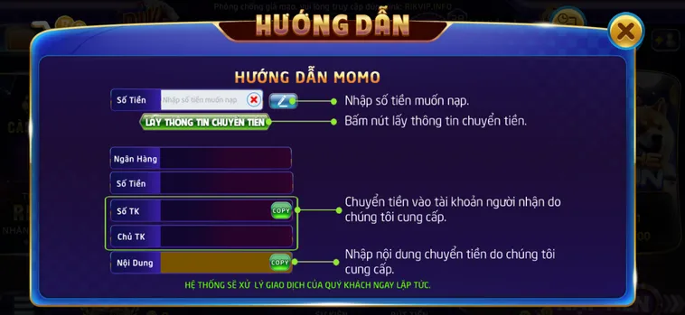 Hướng Dẫn Cách Nạp Tiền RikVip An Toàn Nhanh Chóng Cho Mọi Anh Em Game Thủ