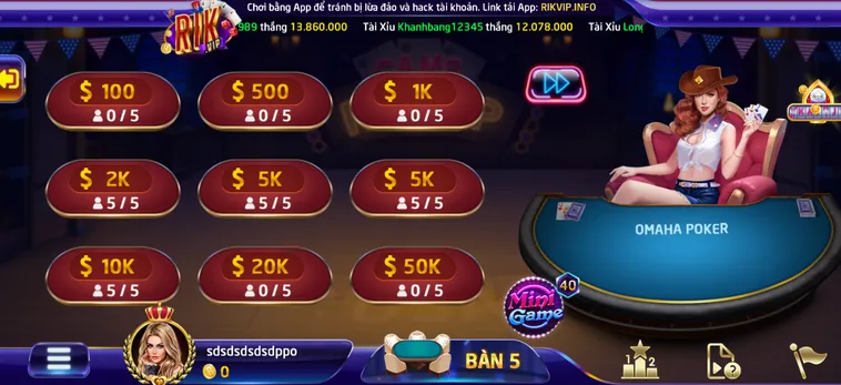 Omaha Poker 6 Tại RikVip Sân Chơi Bài Đỉnh Cao Cho Anh Em Thợ Săn