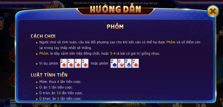 Phỏm Tại RikVip Sân Chơi Bài Tá Lả Đẳng Cấp Cho Mọi Cao Thủ
